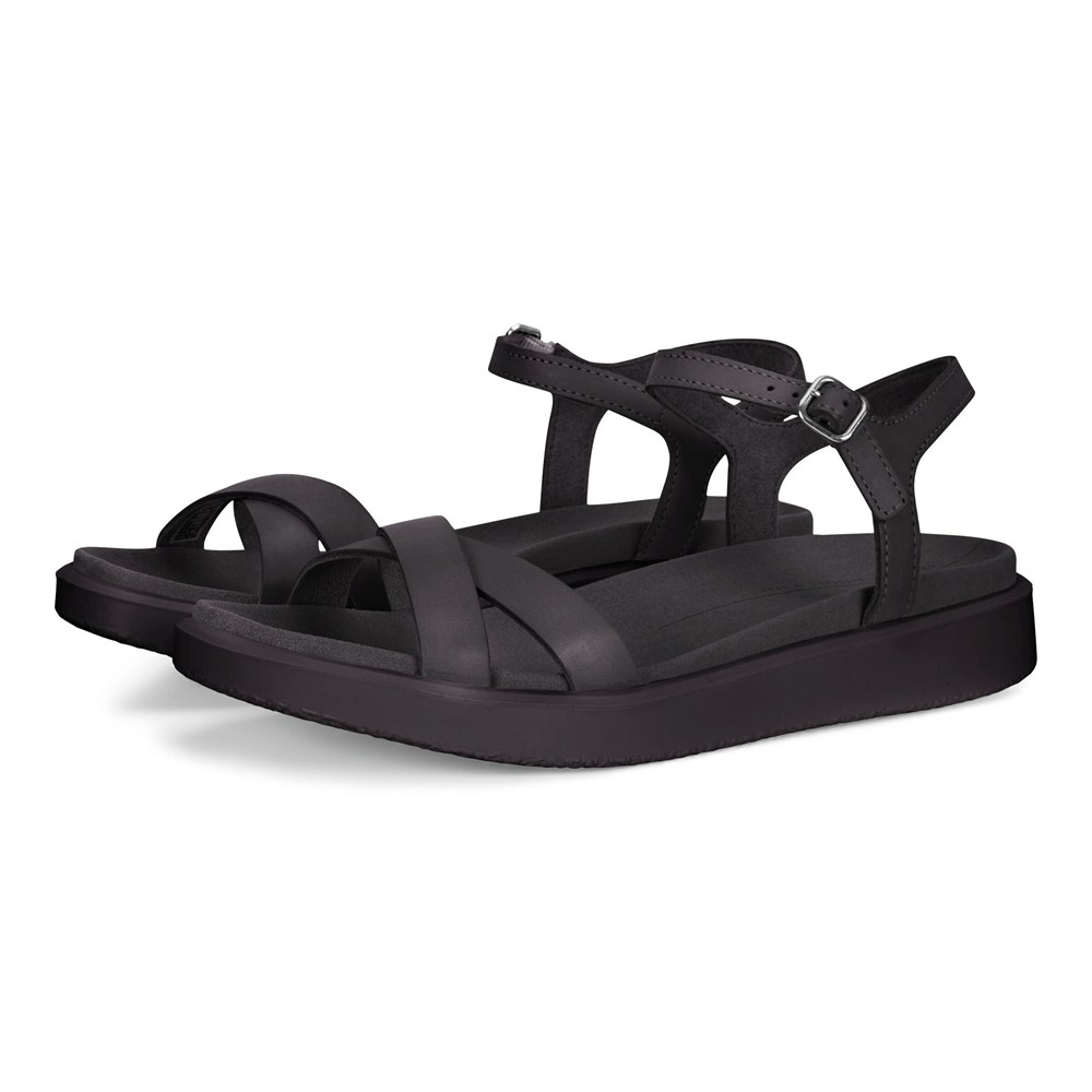 Womens Sandals - ECCO Yuma Crossover Staps - Black - 2715AYIUE